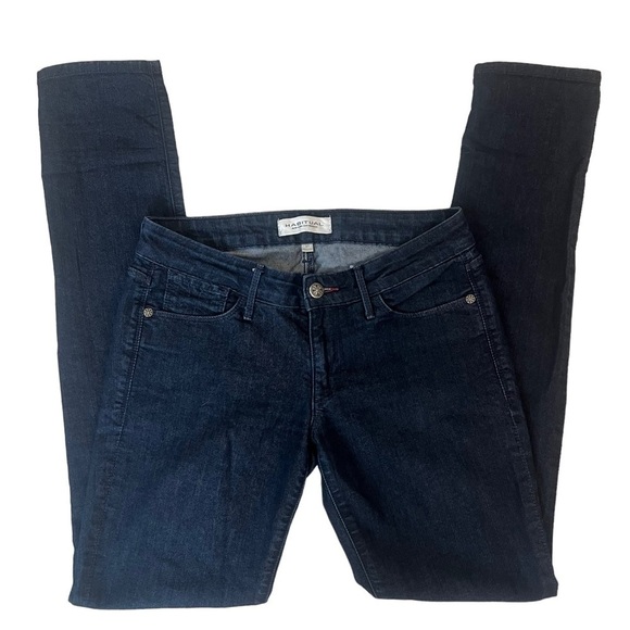 Habitual - Dark Blue Wash Mid Rise Skinny Jeans Size 27 EUC - Picture 8 of 9